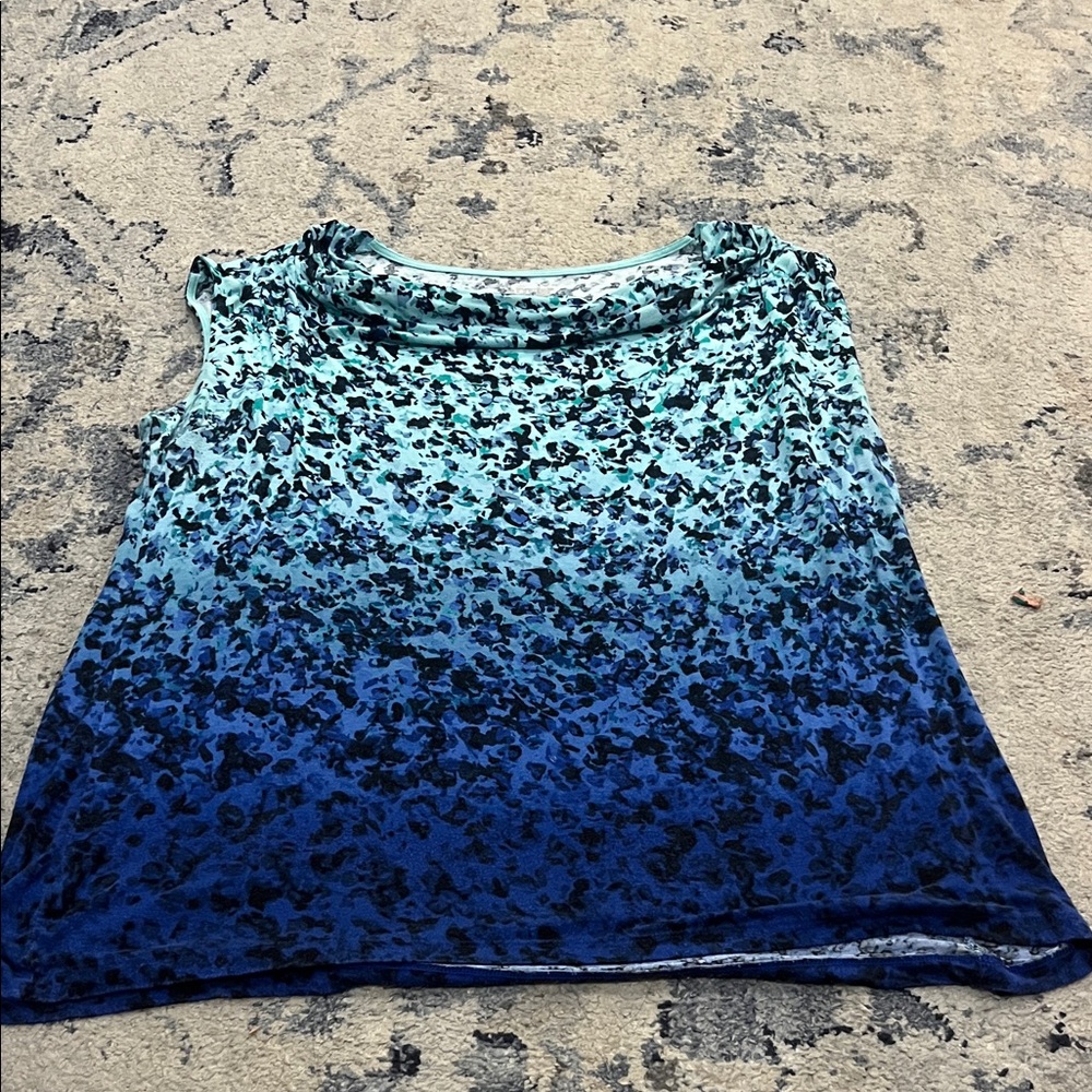 Apt. 9 Teal and Navy Sleeveless Tank Top